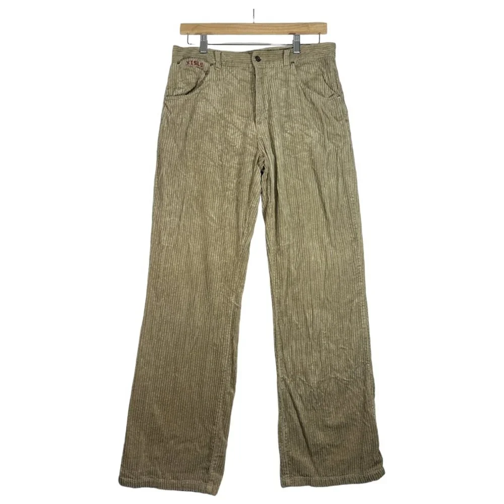 Xisle Mens Corduroy Casual Pant size 34 Beige Cotton Pant - Picture 1 of 15